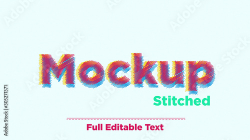 Stitched Logo MockUp Full editable text