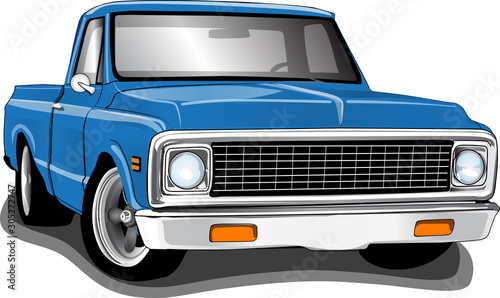 Classic 70's Style Pickup Truck	