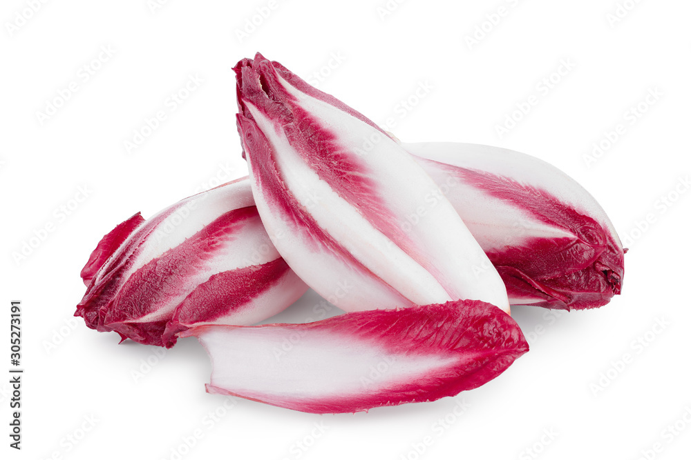 Fototapeta premium red chicory or radicchio isolated on white background