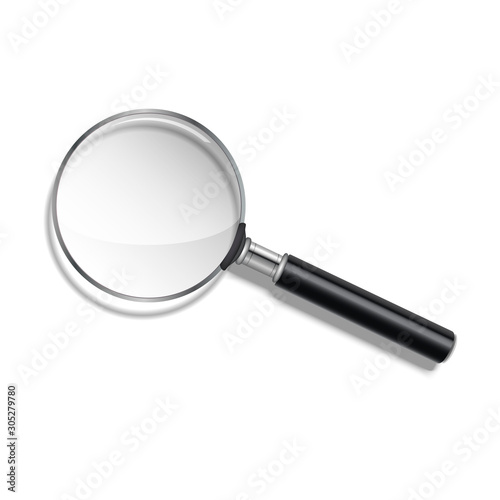 Magnifying glass vector isolated on white background. Vector Illustration.