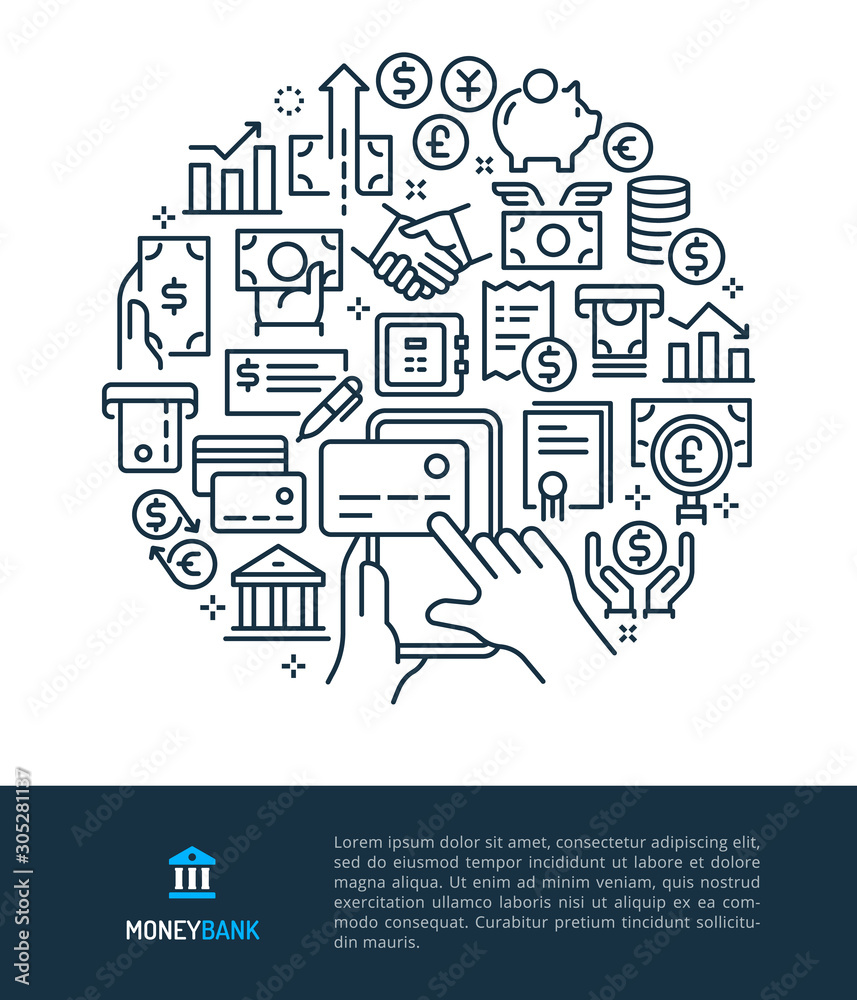 Money and Banking Logo & Graphic Illustration Concept. Money and Banking Logo & Graphic Illustration Concept.