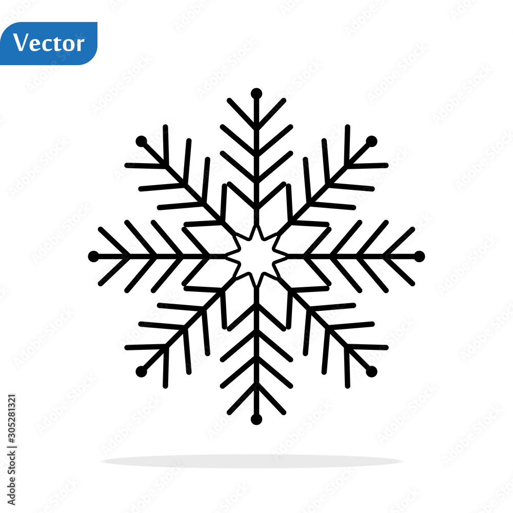Snowflake icon. Flat vector illustration in black on white background. EPS 10 Snowflake icon. Flat vector illustration in black on white background. EPS 10