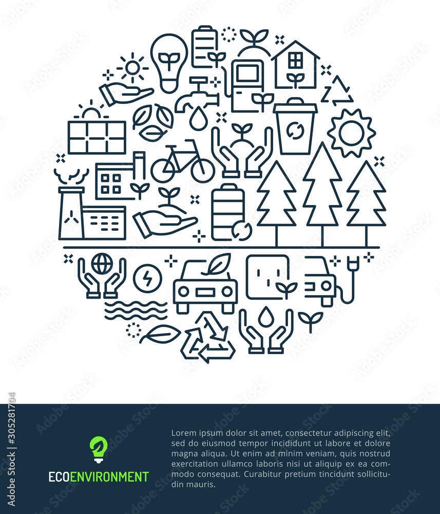Eco Friendly Environment Logo & Graphic Illustration Concept.