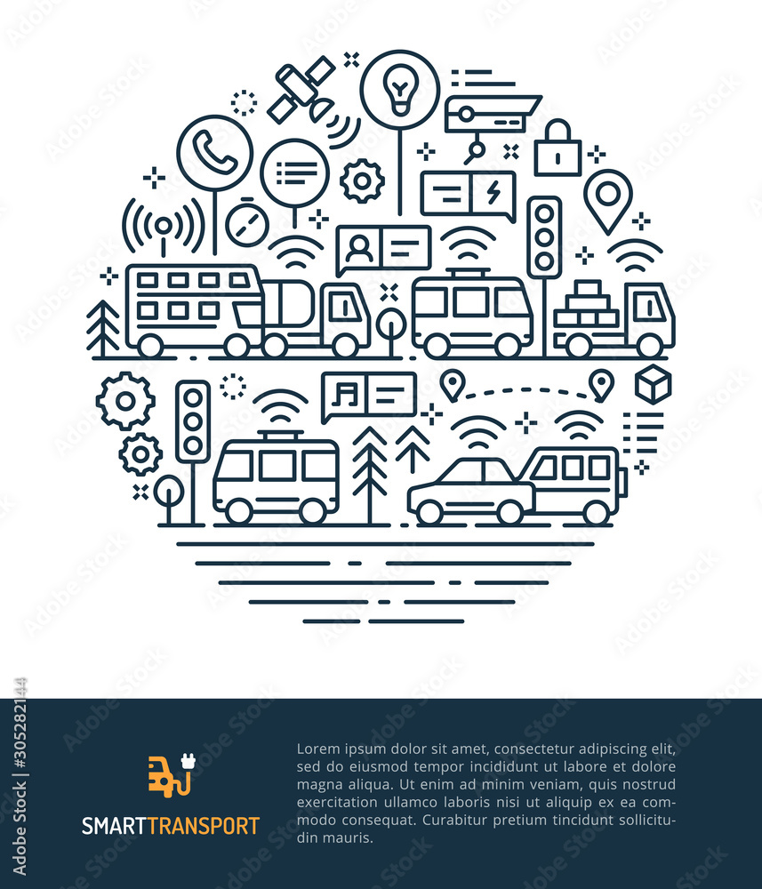 Smart Transportation Logo & Graphic Illustration Concept.