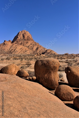 Rock formation at Spitzkoppe in Namibia. Fantastic view.