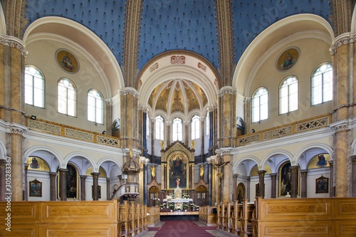 Interior of Catholic church in spa town Marianskie Lazne (Marienbad)