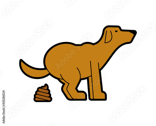 Dog poop isolated. Pet shit. vector illustration