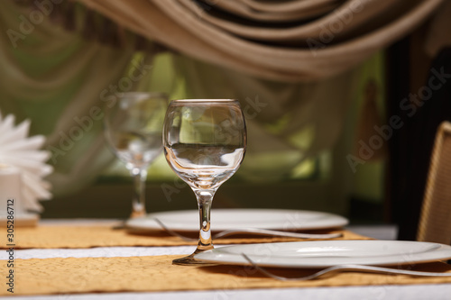 Table setting in the restaurant