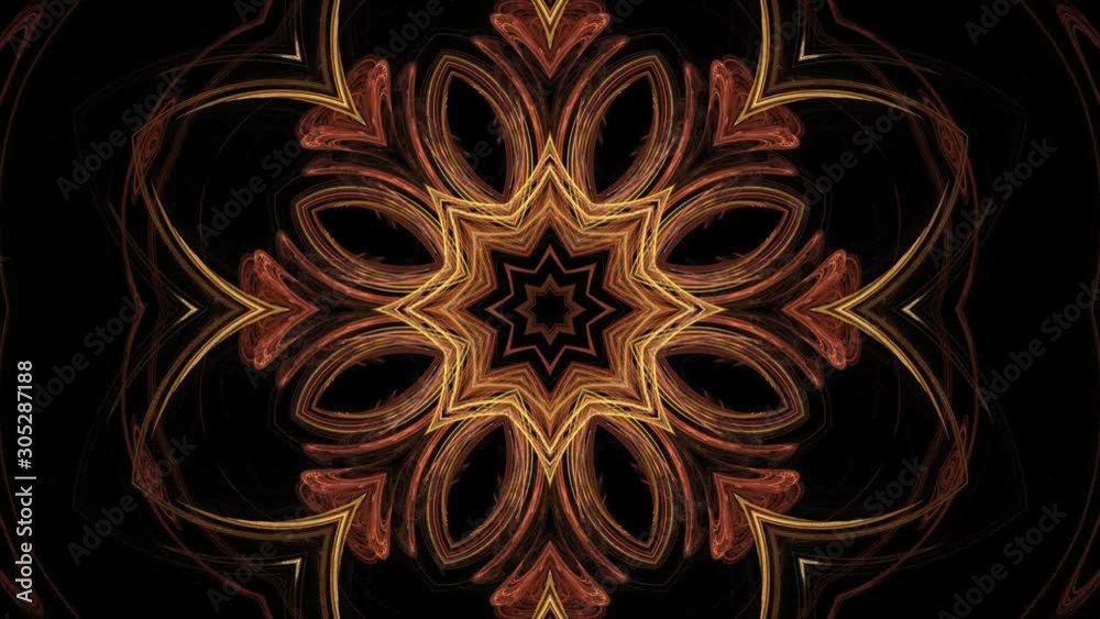 Kaleidoscopic flame fractal - seamlessly looping fractal background render