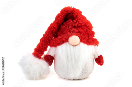 Gnome a christmas elf on white background photo