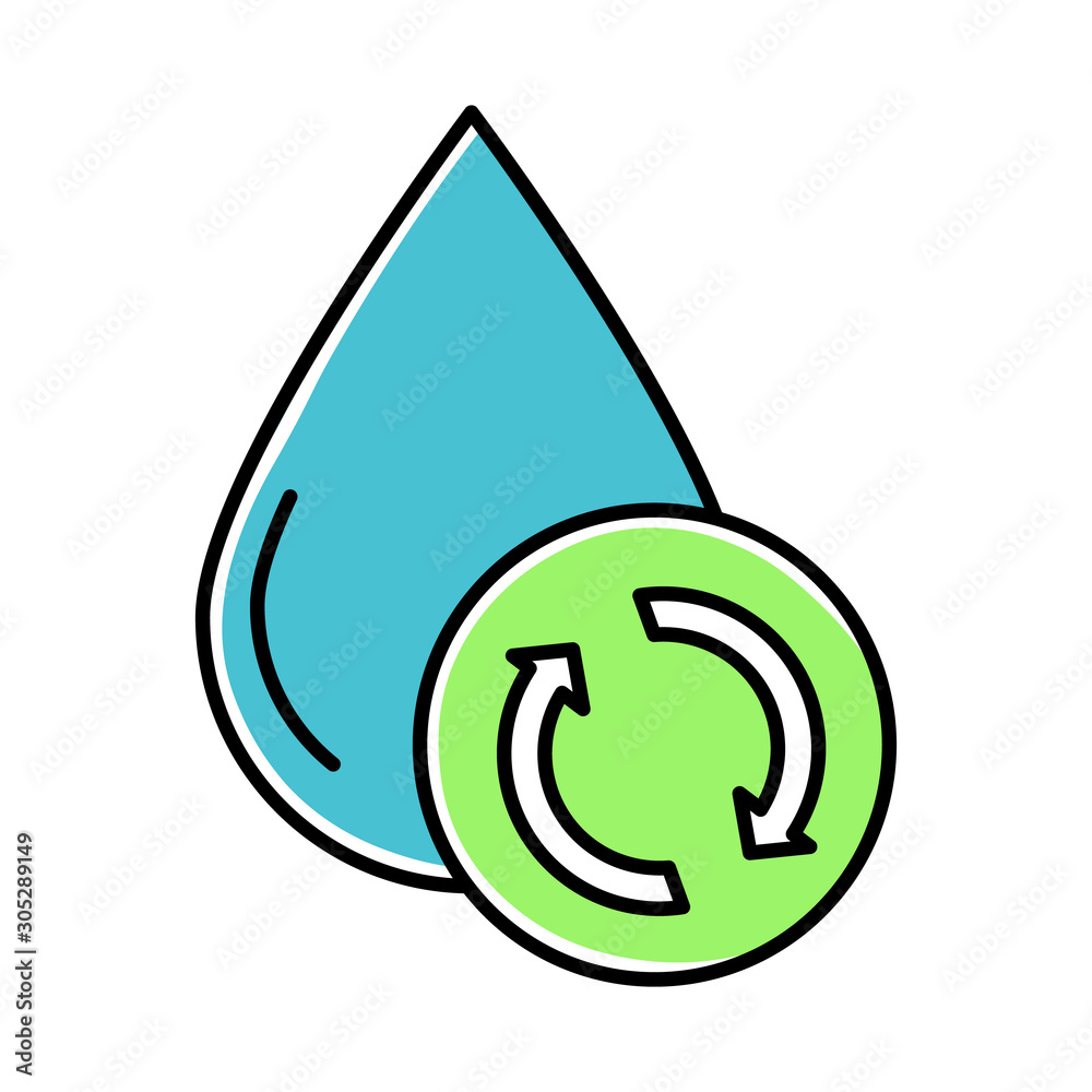 Water filtration, purification blue color icon. Conservation of planet aquatic resources. Waste water treatment technology. Recycling hidrosystem. Apartment amenities. Isolated vector illustration Water filtration, purification blue color icon. Conservation of planet aquatic resources. Waste water treatment technology. Recycling hidrosystem. Apartment amenities. Isolated vector illustration