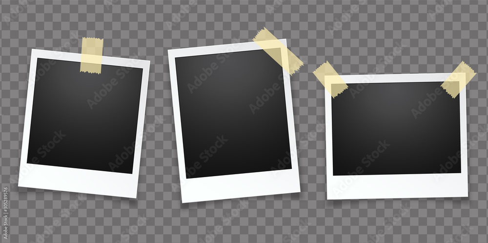 Realistic vector photo frame