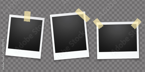Obraz na płótnie Realistic vector photo frame w salonie