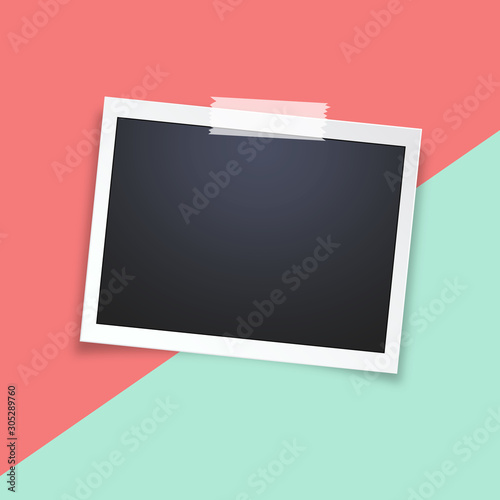 Obraz na płótnie Realistic vector photo frame w salonie