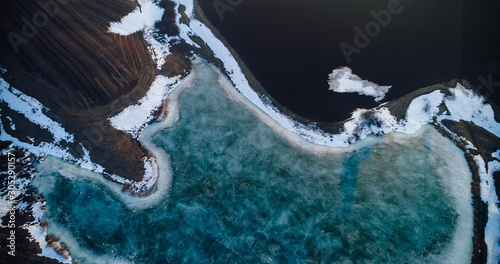 Photos Teal and orange topview winter panorama