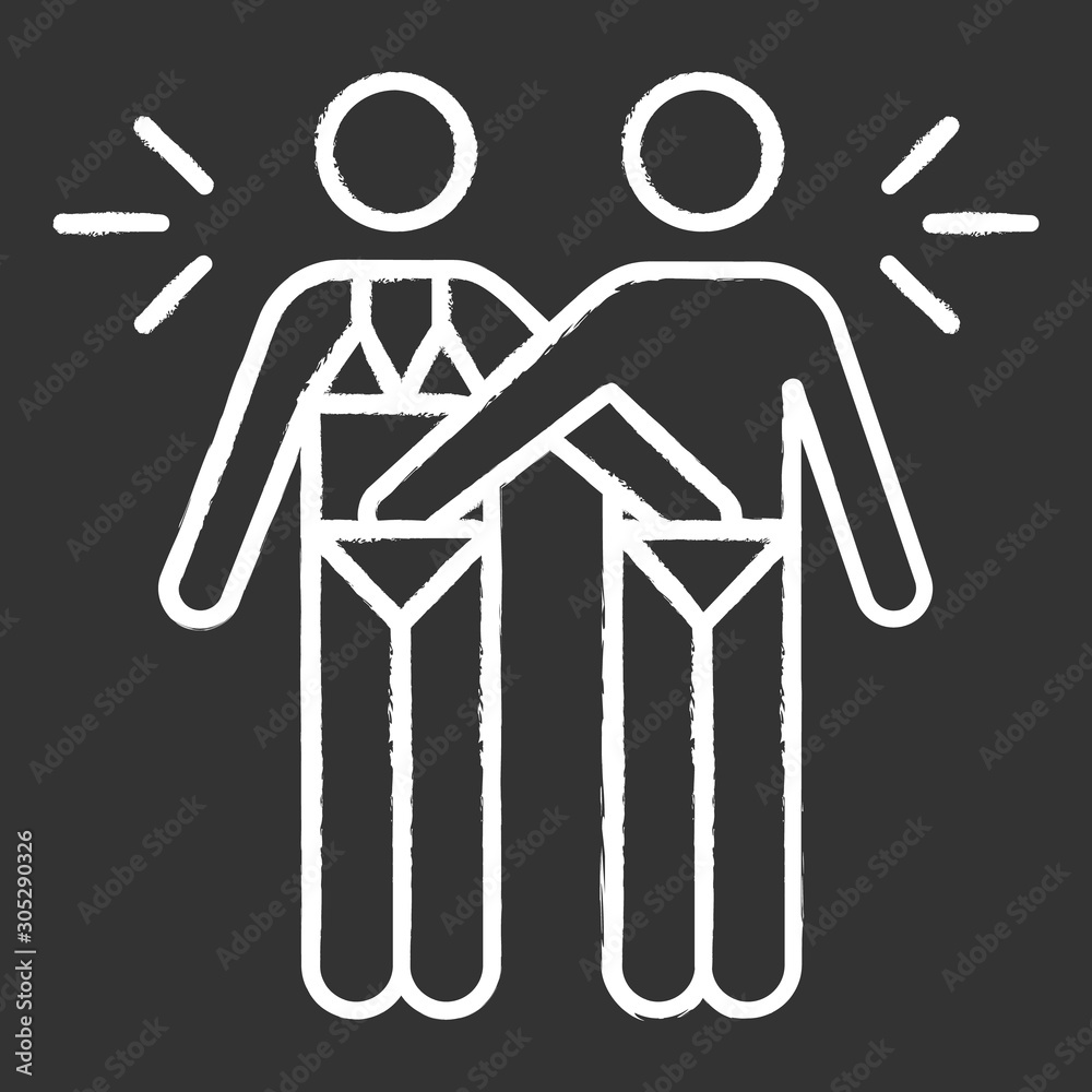 Mutual masturbation chalk icon. Couple sexual acitvity. Man and woman, girlfriend and boyfriend. Erotic play. Intimate relationship with partner