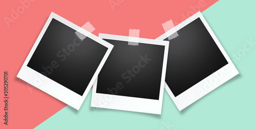 Obraz na płótnie Realistic vector photo frame w salonie