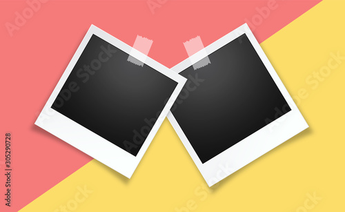 Obraz na płótnie Realistic vector photo frame w salonie