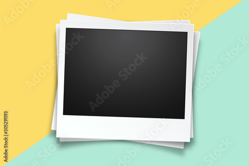 Obraz na płótnie Realistic vector photo frame w salonie