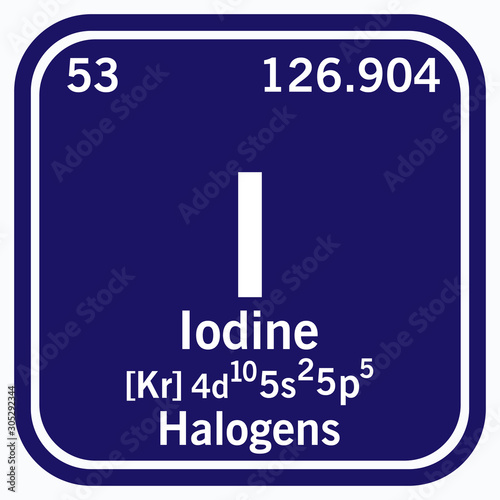 Iodine Periodic Table of the Elements Vector illustration eps 10