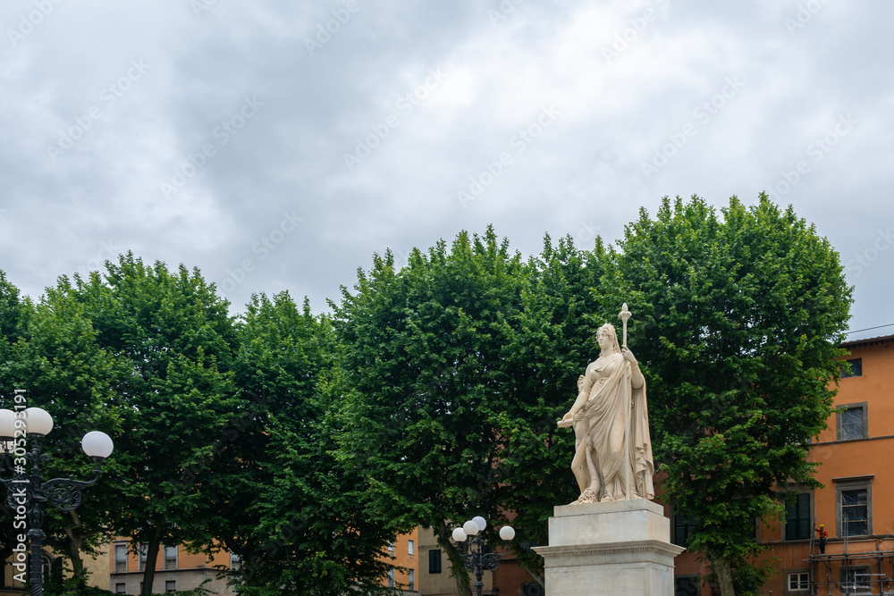 Napoleon square and statue of Marie Louise of Bourbon in Lucca