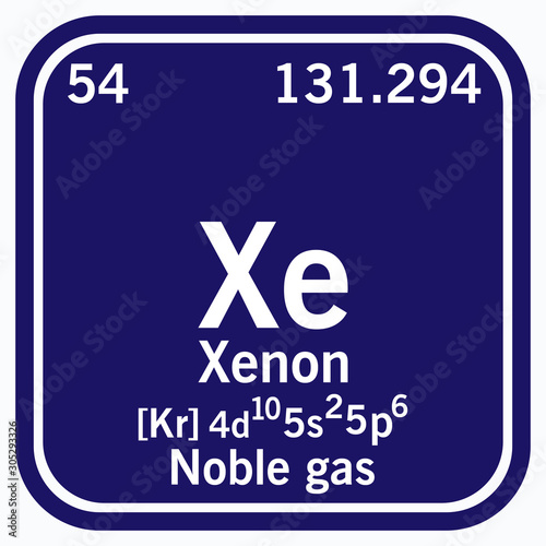 Xenon Periodic Table of the Elements Vector illustration eps 10