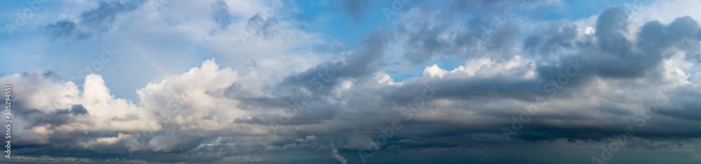 Fantastic dark thunderclouds, sky panorama Fantastic dark thunderclouds, sky panorama