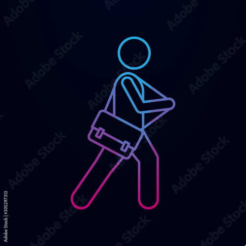 Man with messenger bag nolan icon. Simple thin line, outline vector of male bag and luggage icons for ui and ux, website or mobile application