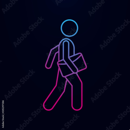 Man with document folder nolan icon. Simple thin line, outline vector of male bag and luggage icons for ui and ux, website or mobile application