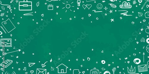 Back to school. Hand drawn elements. Abstract blackboard