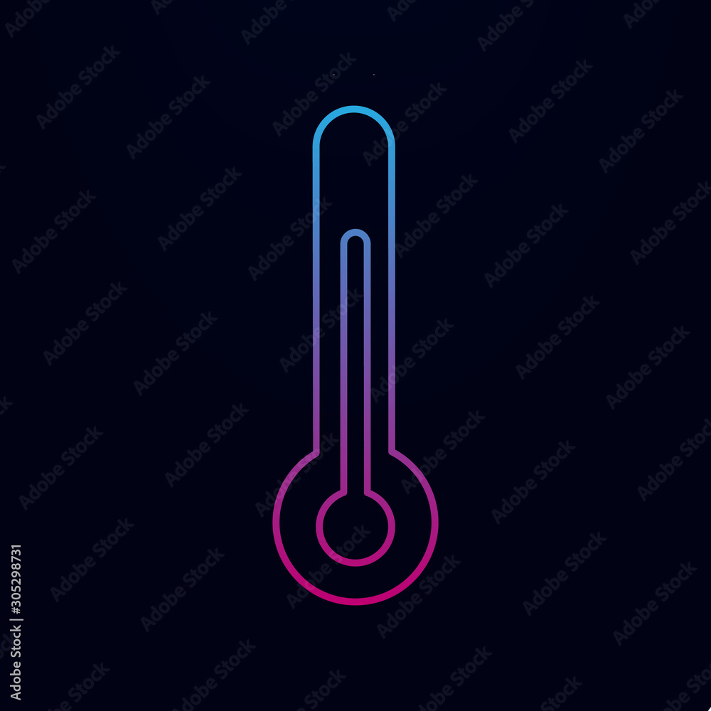 Thermometer nolan icon. Simple thin line, outline vector of measure icons for ui and ux, website or mobile application Thermometer nolan icon. Simple thin line, outline vector of measure icons for ui and ux, website or mobile application