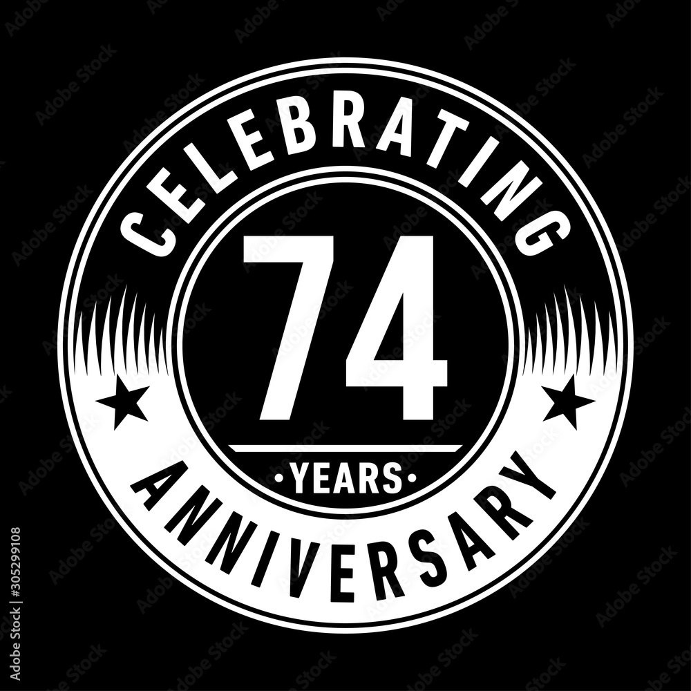 74 years anniversary celebration logo template. Seventy-four years vector and illustration.