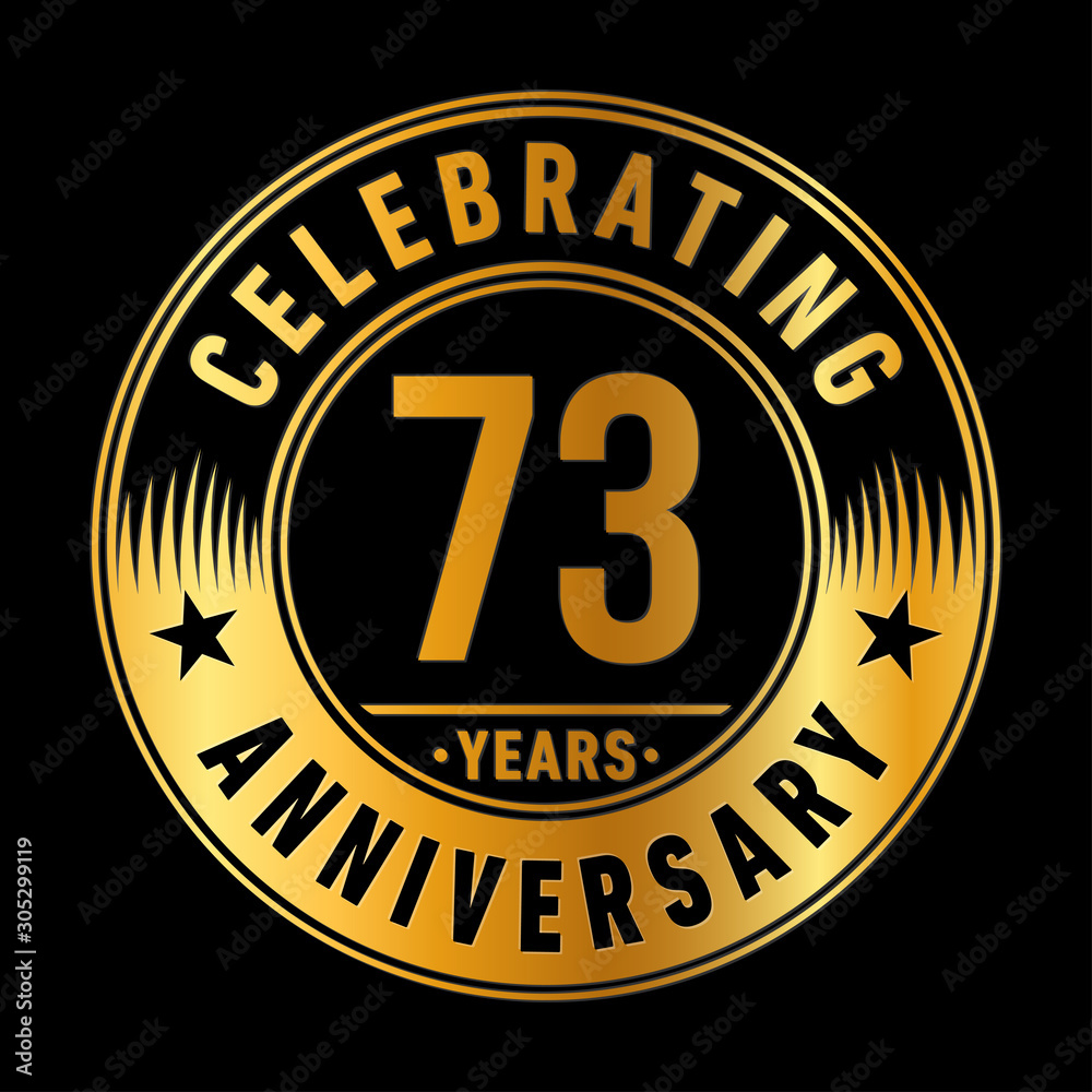 73 years anniversary celebration logo template. Seventy-three years vector and illustration.