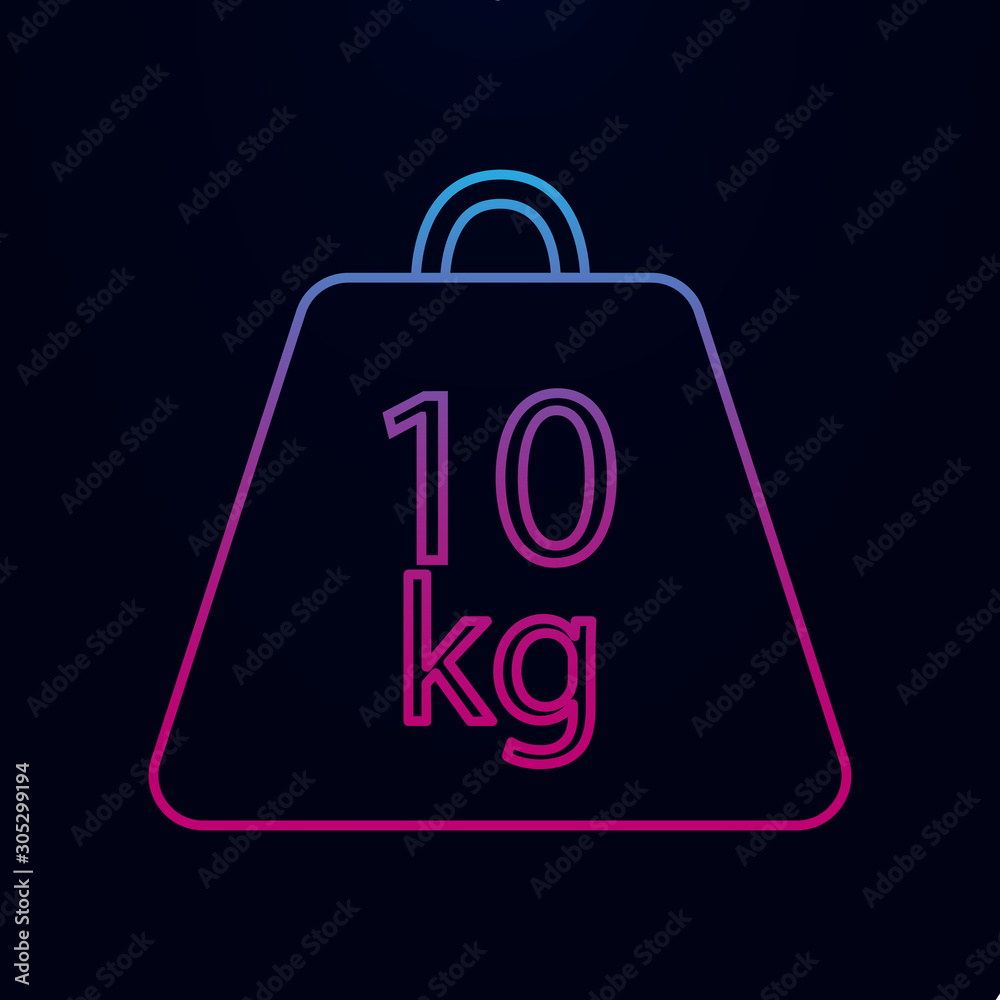 Weight symbol 10 kilograms nolan icon. Simple thin line, outline vector of measure icons for ui and ux, website or mobile application