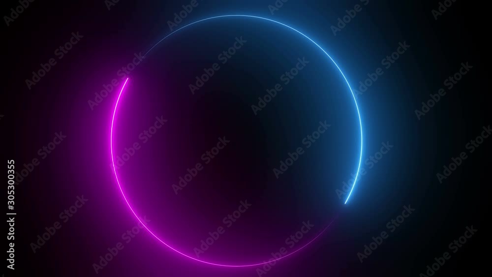 Abstract bright neon frame. The movement of the luminous neon line in a circular path. Web background laser show. looped Abstract bright neon frame. The movement of the luminous neon line in a circular path. Web background laser show. looped