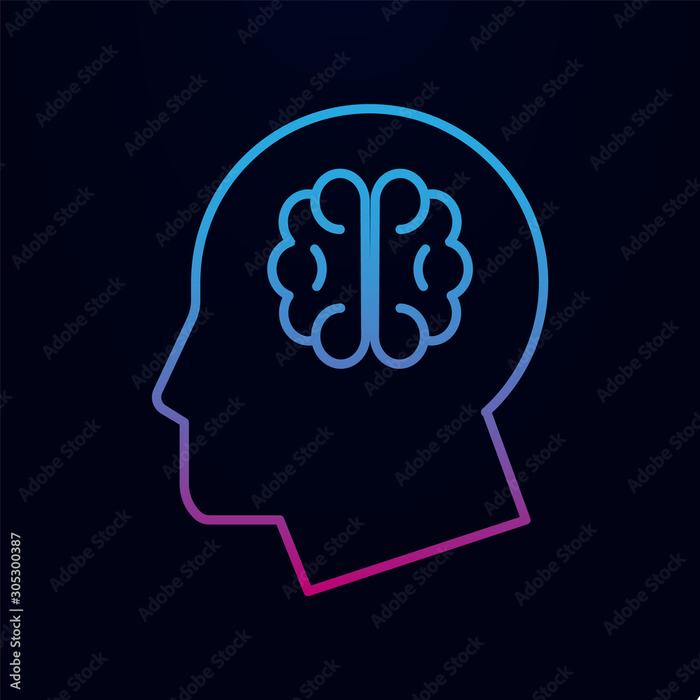 Brain nolan icon. Simple thin line, outline vector of medecine icons for ui and ux, website or mobile application