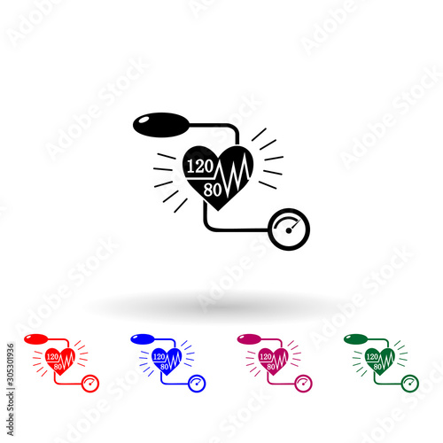 Arterial pressure measuring multi color icon. Simple glyph, flat vector of medecine icons for ui and ux, website or mobile application