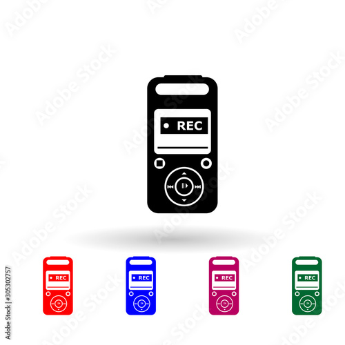 Journalist recorder multi color icon. Simple glyph, flat vector of media icons for ui and ux, website or mobile application