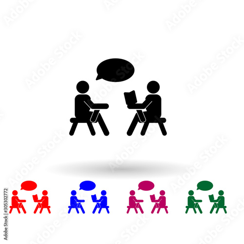 Election debates multi color icon. Simple glyph, flat vector of media icons for ui and ux, website or mobile application