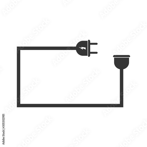 Electric extension cord icon - vector.