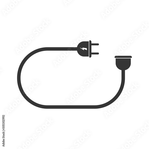 Electric extension cord icon - vector.