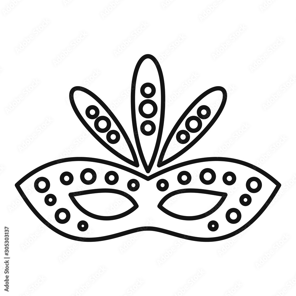 Carnival mask icon. Outline carnival mask vector icon for web design isolated on white background Carnival mask icon. Outline carnival mask vector icon for web design isolated on white background