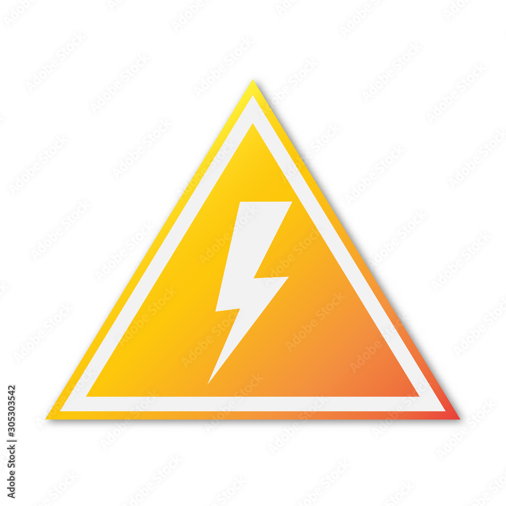 Warning symbol with Lightning icon isolated. Warning symbol with Lightning icon isolated.