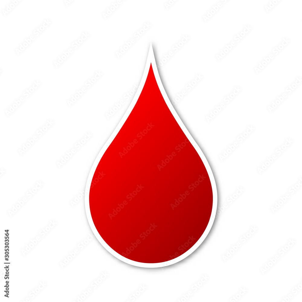 Vector blood drop icon, isolated. Vector blood drop icon, isolated.