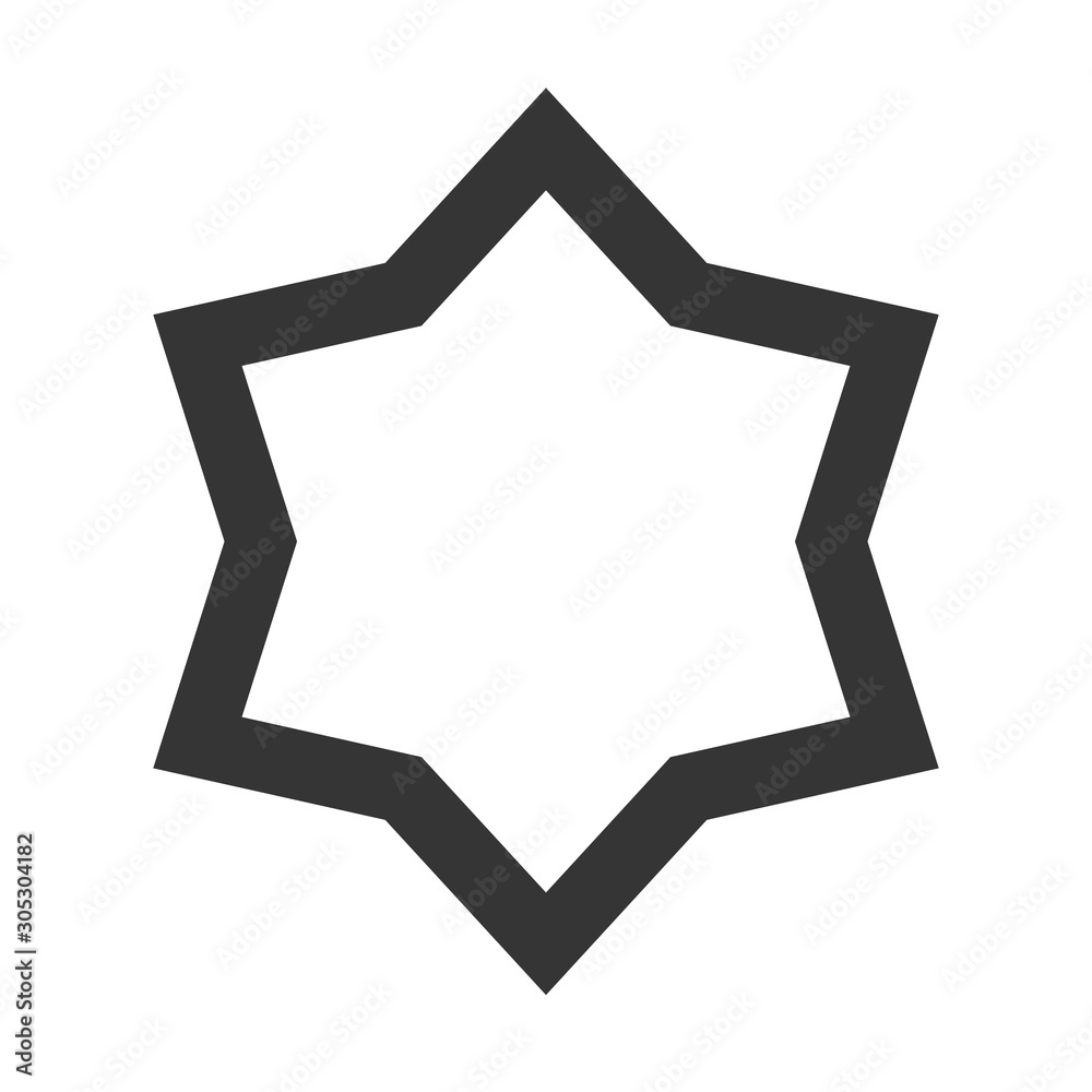 Vector hexagonal star icon isolated. Vector hexagonal star icon isolated.