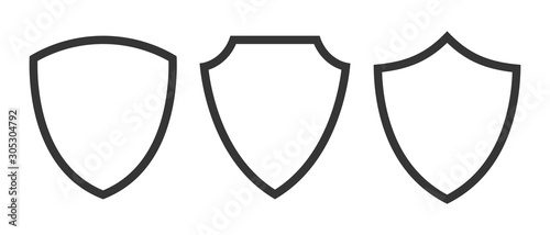 Set of vector Shield icons isolated. photo