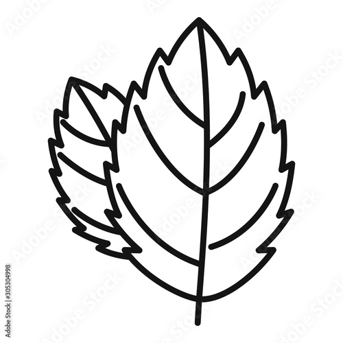 Mint leaf icon. Outline mint leaf vector icon for web design isolated on white background