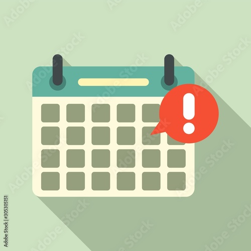 Calendar notification icon. Flat illustration of calendar notification vector icon for web design