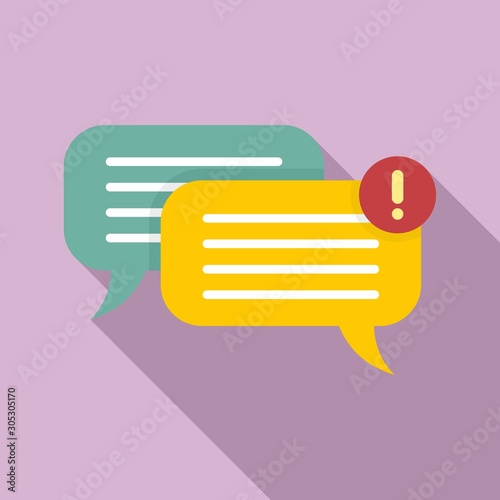 Chat notification icon. Flat illustration of chat notification vector icon for web design