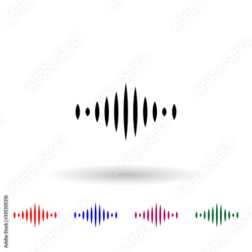 Floating sound wave multi color icon. Simple glyph, flat vector of music instrument icons for ui and ux, website or mobile application